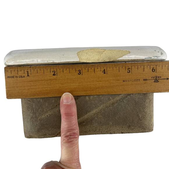 Vintage Ceramic Inset Toilet Paper Holder Rectangular Flawed Antique Art Deco - Picture 12 of 15